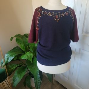 Knit short sleeve cardigan